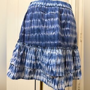 THML Asymmetrical Blue Tie-Dye Skirt